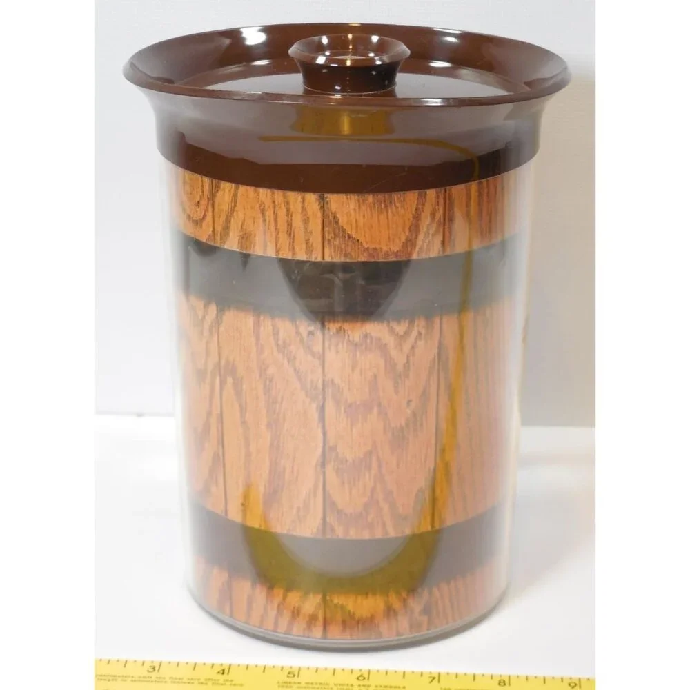 Thermo Serv‎ Coffee Carafe Pitcher 55oz Wood Grain USA Made VINTAGE